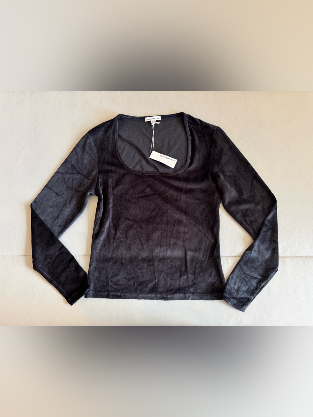 James Perse Velour Square Neck Long Sleeve Top (Size 2)